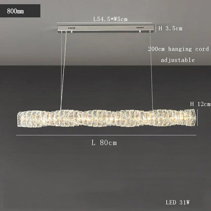 DecorBites™ Glass Chandelier LED Ceiling Light Fixture Modern for Living Room Hotel Dining Hall