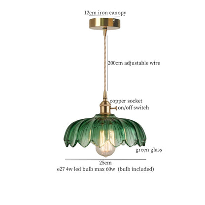 DecorBites™ Lotus Leaf Glass LED Pendant Light - Japanese Style Loft Bar Living Dining Bedroom