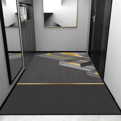 DecorBites™ Grey Crystal Velvet Entrance Rug - Luxe Absorbent, Anti-Slip, Easy-Clean Living Room Carpet