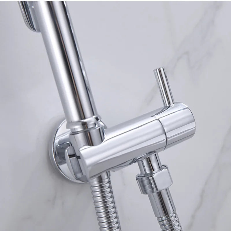 DecorBites™ Brass Wall Mount Bidet Spray Set Chrome Gold High Pressure Bathroom Shattaf Gun