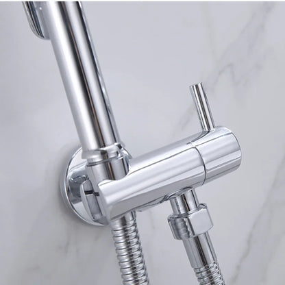 DecorBites™ Brass Wall Mount Bidet Spray Set Chrome Gold High Pressure Bathroom Shattaf Gun