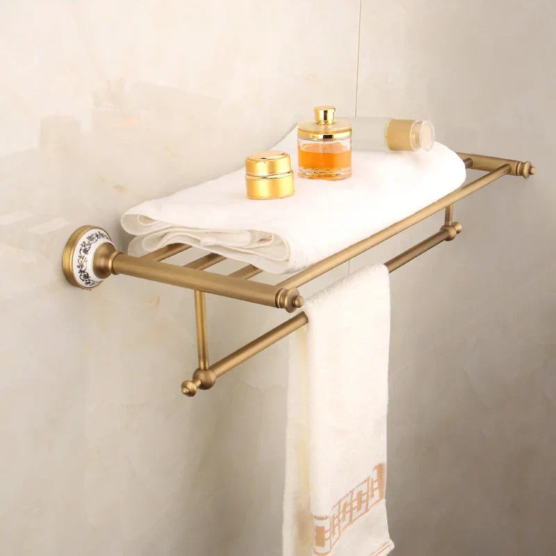 DecorBites™ Bronze Bathroom Hardware Set - Shelf, Towel Rack, Toilet Brush Holder, Soap Dish
