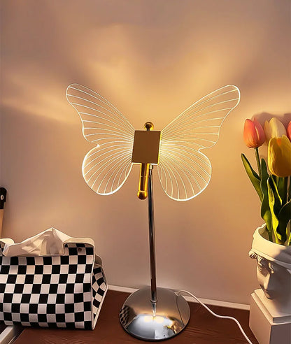 DecorBites™ Butterfly Gold Acrylic LED Desk Lamp for Artful Living Room Night Light