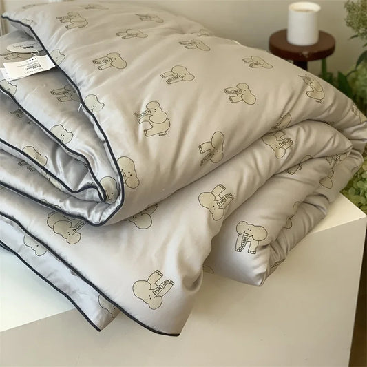 Decobites Soft Silky Soybean Fiber Quilt Core, Skin-Friendly Comforter for Single Double Bed