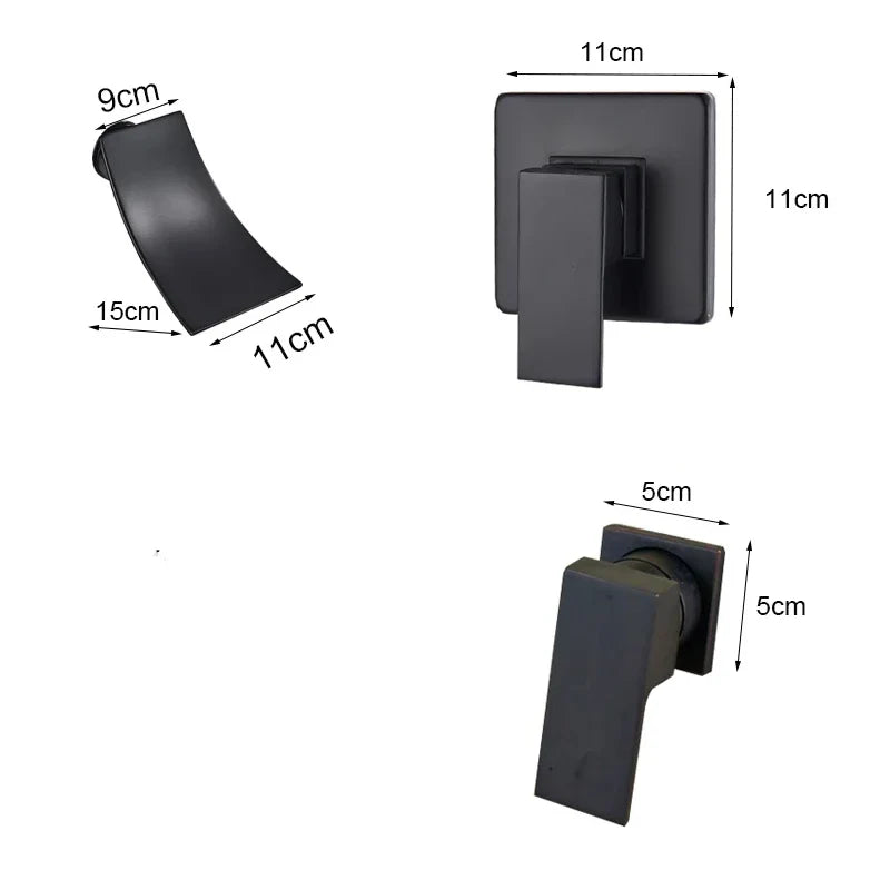 DecorBites™ Gold Waterfall Wall Mount Faucet for Bathroom Basin Mixer Tap