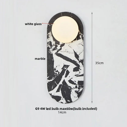 DecorBites™ LED Wall Light: French Luxury Glass Globe Stone Wall Lamp Fixture