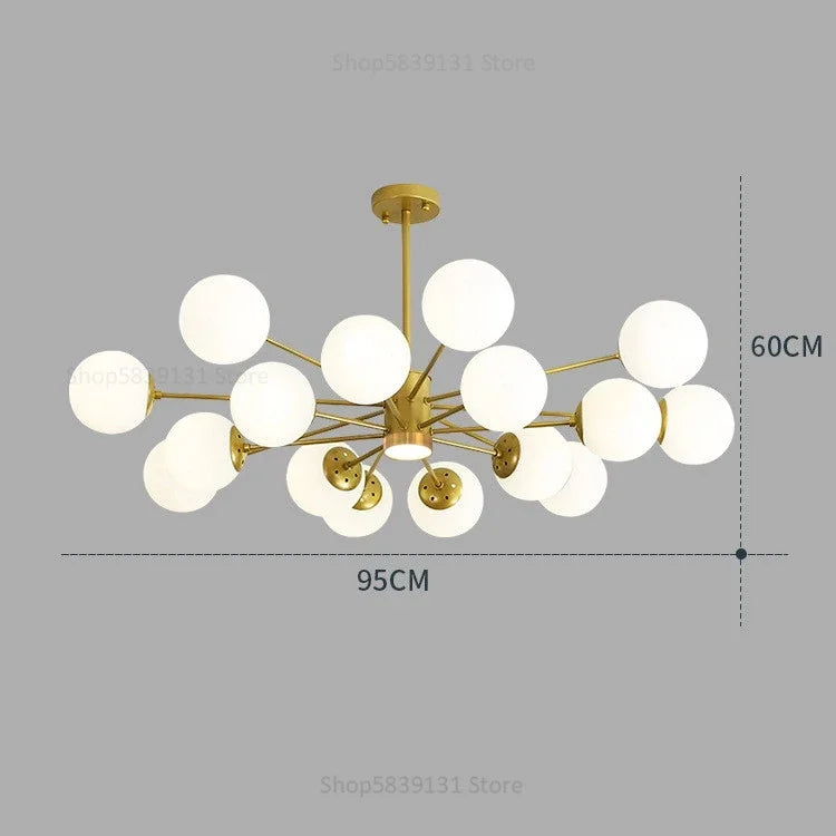 DecorBites™ Glass Ball Pendant Lights Modern Nordic Chandelier LED Living Room Decor