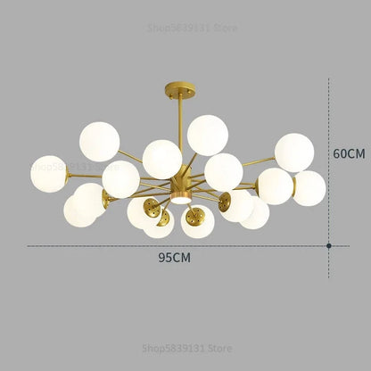 DecorBites™ Glass Ball Pendant Lights Modern Nordic Chandelier LED Living Room Decor