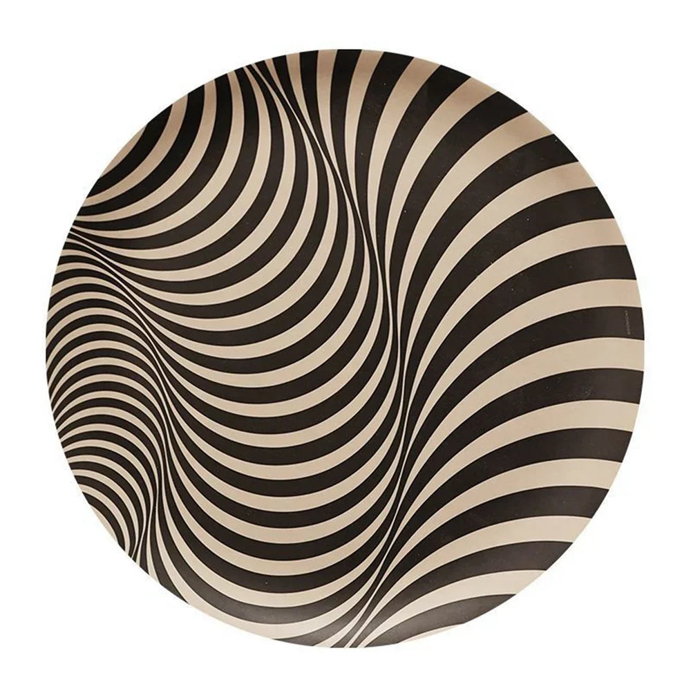 DecorBites™ Korean Style Round Bamboo Fiber Dining Plate for Desserts, Fruits, and Cakes