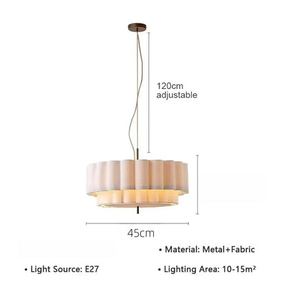 Wabi-Sabi White Fabric Pendant Light