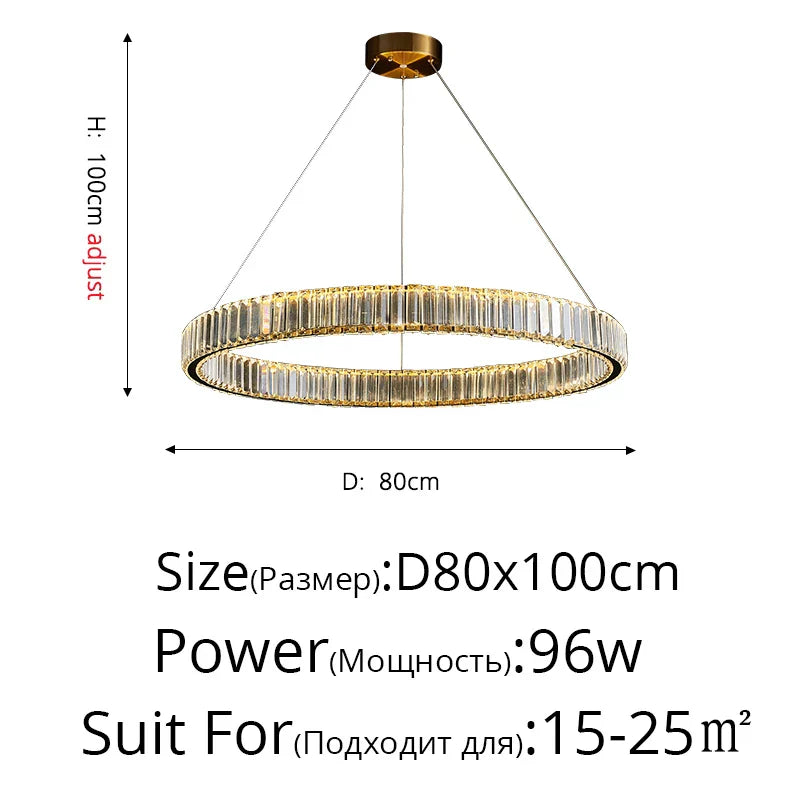 DecorBites™ Crystal LED Ceiling Chandeliers: Modern Living Room Dining Room Pendant Lamp