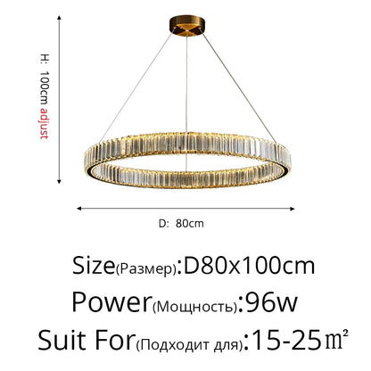 DecorBites™ Crystal LED Ceiling Chandeliers: Modern Living Room Dining Room Pendant Lamp
