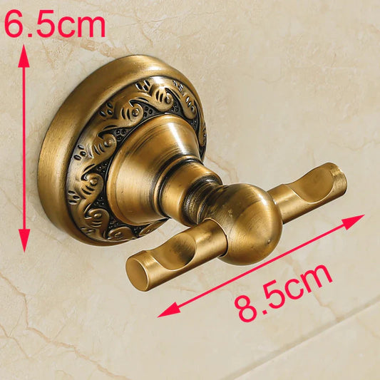 DecorBites™ Antique Brass Robe Hook: Durable Aluminium Bathroom Accessory