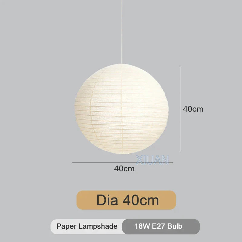 DecorBites™ Japanese Style LED E27 Round Ball Pendant Lamp for Home Decor