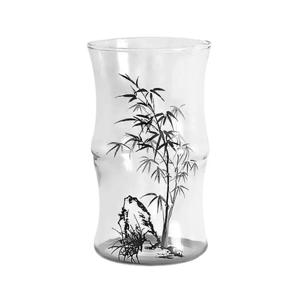 DecorBites™ Glass Bamboo Knot Mug - Cute Clear Glass Coffee Cup for Hot or Cold Drinks