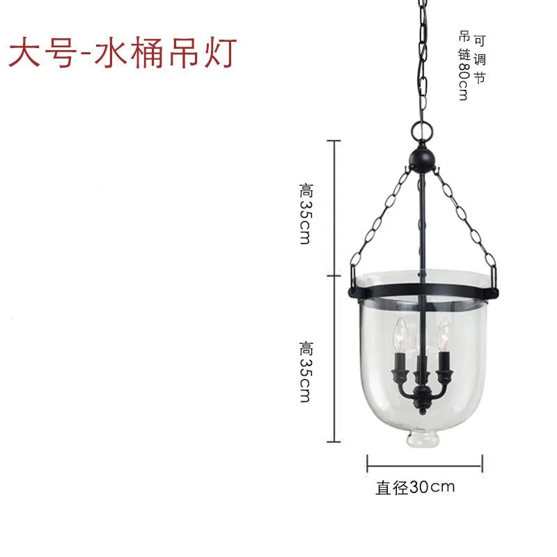DecorBites™ Glass Bucket Pendant Light: Retro LED Dining Room Fixture