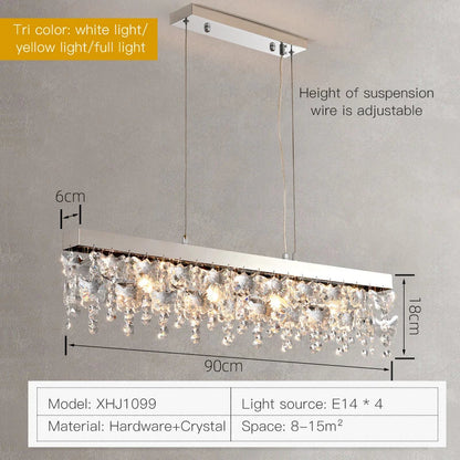 DecorBites™ Crystal Chandelier: Modern Nordic LED Living Room Lamp