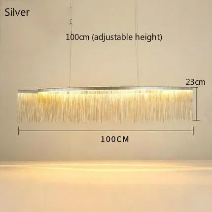 Lámpara de Araña de Borla de Aluminio LED Decorbites™: Luz Moderna Regulable para Sala de Estar, Hotel, Salón
