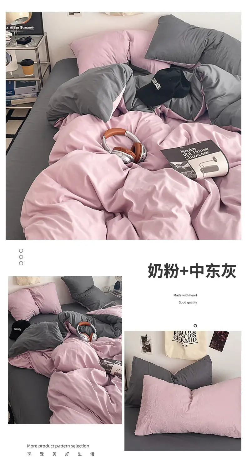 DecorBites™ Fresh Solid Color Cotton Quilt Set - 4-Piece