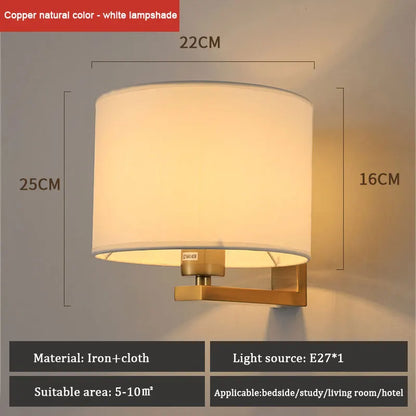 DecorBites™ Chinese Style Cloth Covered Wall Lamp for Bedroom and Living Room