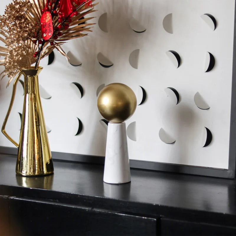 DecorBites™ Golden Ball Marble Cone Metal Spherical Ornaments