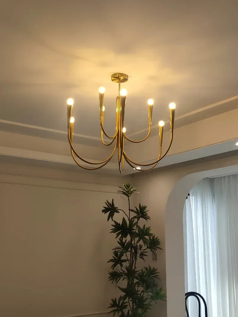 DecorBites™ Brass Chandelier: Stylish Pendant Lights for Dining Room, Living Room, Kitchen Island & Bedroom
