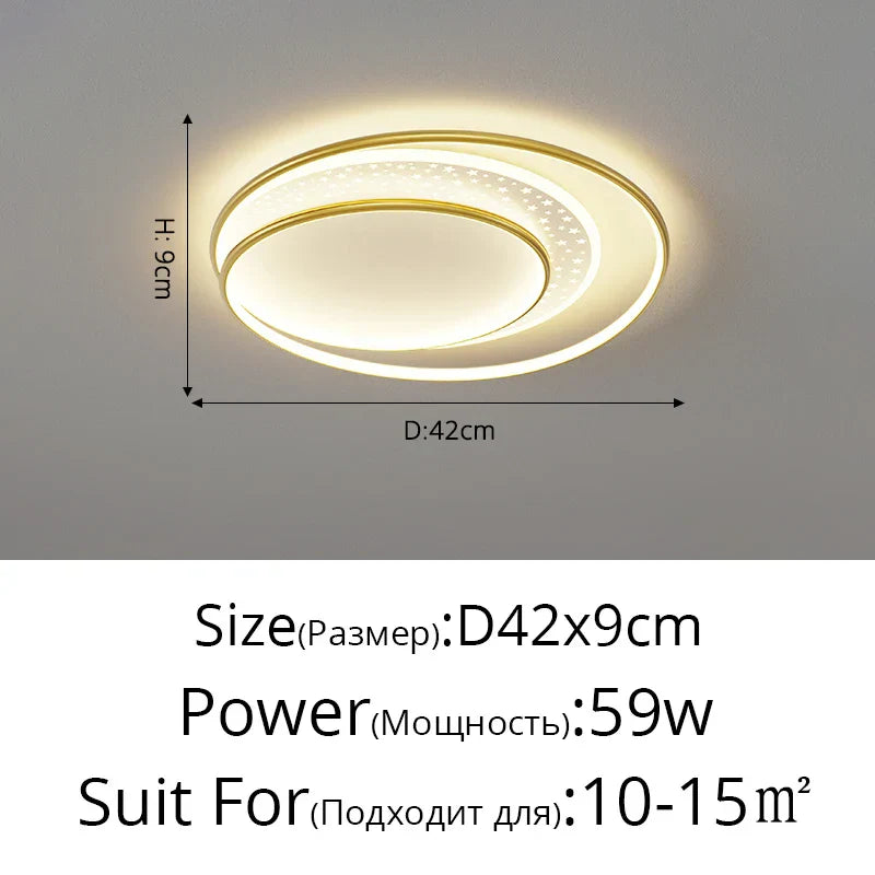 DecorBites™ Gold Gray LED Chandelier: Creativity Combo Round Star Lamps