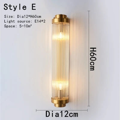 DecorBites™ Gold Crystal Bracket Light: Stylish Lighting Fixtures for Home Wall Decor