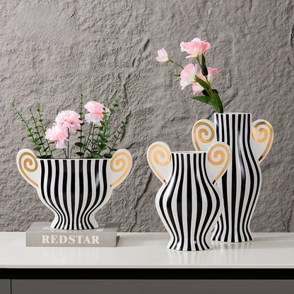 Decorbites™ Geometrische Fransen-Keramikvase Vintage-Kessel Heimdekoration-Zubehör
