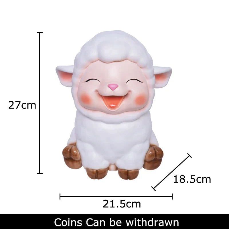 DecorBites™ Little Lamb Child Savings Jar Piggy Bank Aesthetic Desk Ornament Sculpture
