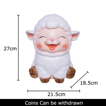 DecorBites™ Little Lamb Child Savings Jar Piggy Bank Aesthetic Desk Ornament Sculpture