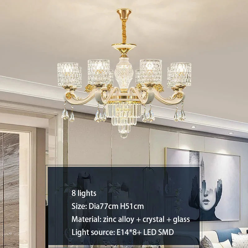 DecorBites™ Crystal Ceiling Chandelier: Modern European Style, High-class Luxury for Living Room, Dining Room