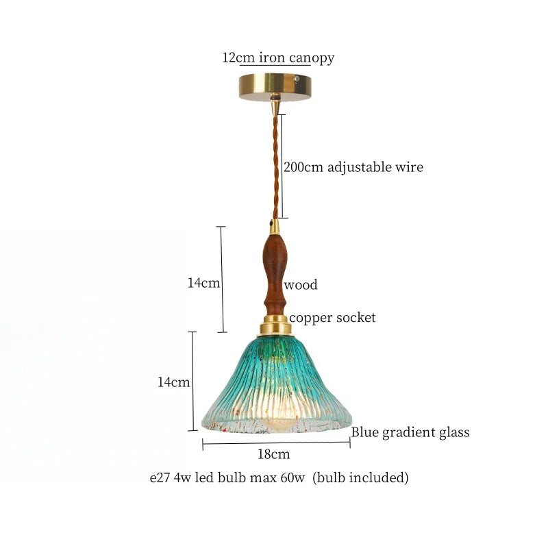 DecorBites™ Green Wave Glass Pendant Lamp: Modern Minimalism for Living Room, Bedroom, Cafe