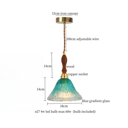 DecorBites™ Green Wave Glass Pendant Lamp: Modern Minimalism for Living Room, Bedroom, Cafe