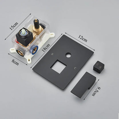 DecorBites™ LED Black Wall Mounted Shower Faucet Set with Rainfall Shower Head