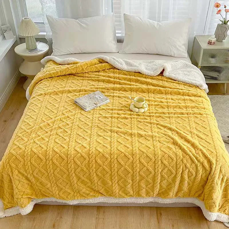 بطانية DecorBites™ من الصوف المرجاني: شال دافئ ناعم متعدد الاستخدامات لطيف على البشرة