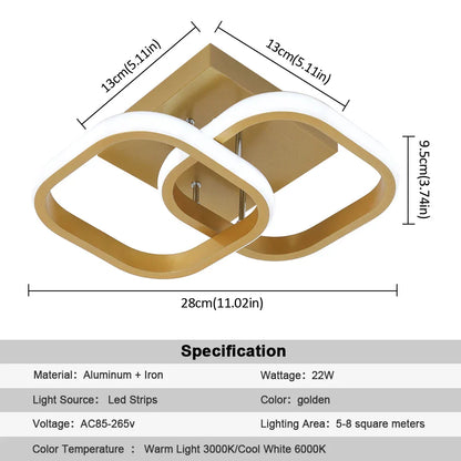 DecorBites™ Gold Flower Acrylic Pendant Chandelier - Modern LED Ceiling Light