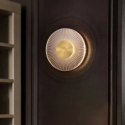 DecorBites™ Gold LED Round Wall Lamp for Elegant Indoor Lighting