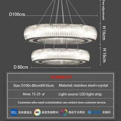 Lámpara de techo colgante LED de cristal DecorBites™ para una decoración moderna y lujosa en la sala de estar.