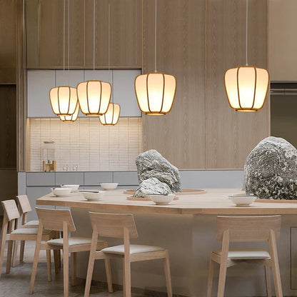 DecorBites™ Bamboo Pendant Lamp: Japanese Zen Tea Room Hanging Light for Home Decor