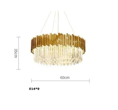 DecorBites™ Golden Crystal Ceiling Light for Modern Living Room and Dining Room