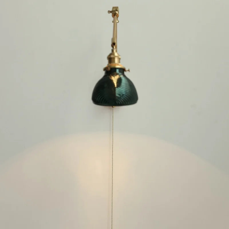 Decorbites™ Glas Grünes LED Wandlampenarmatur Vintage Grüner Schwingarm-Wandleuchte