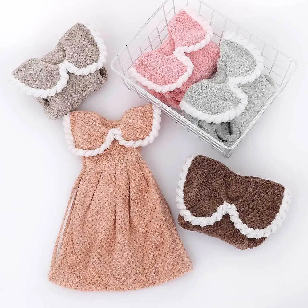 Coral Velvet Hand Towels Microfiber Kids Bathroom