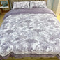 Decobites Forest Plants Prints Velvet Bedding Set, Winter Warm, 4Pcs: Duvet Cover, Sheet, Pillowcases