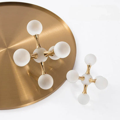 Adorno decorativo geométrico de metal con forma de molécula de bola de cristal DecorBites™