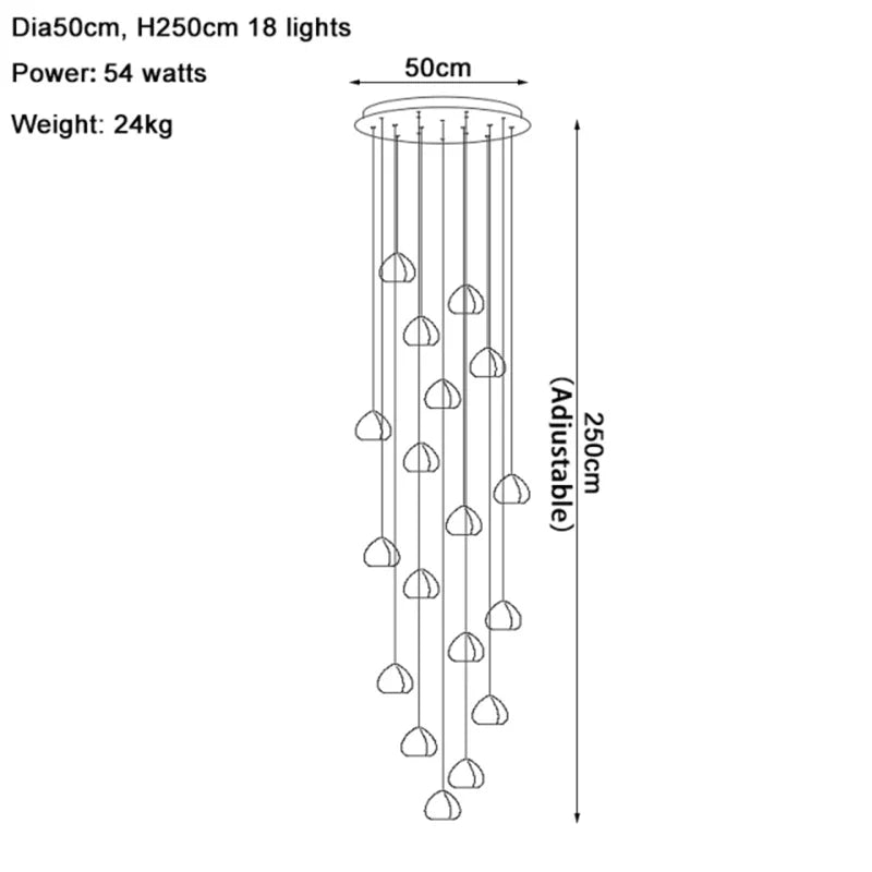 DecorBites™ Crystal LED Chandelier Water Droplet Design Luxury Ball Hanging Lamp