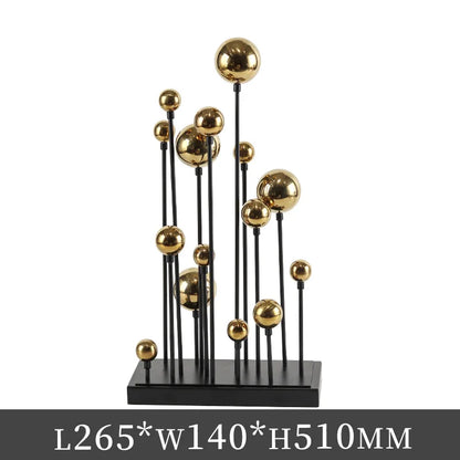 Adornos geométricos de bolas doradas DecorBites™ - Decoraciones abstractas de metal