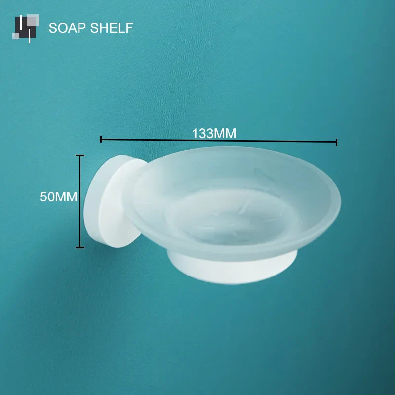 DecorBites™ Bathroom Accessory Set: Towel Rack, Toilet Brush, Paper Holder, Toothbrush Holder, Soap Tray