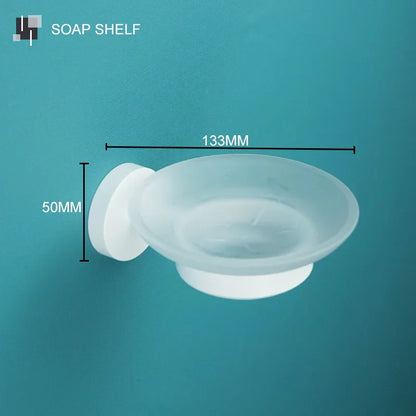 DecorBites™ Bathroom Accessory Set: Towel Rack, Toilet Brush, Paper Holder, Toothbrush Holder, Soap Tray