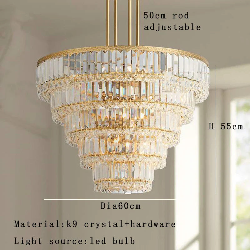 Decorbites™ Goldene Kristall-LED-Mehrschicht-Hängeleuchten für die Dekoration von Wohnzimmer und Schlafzimmer